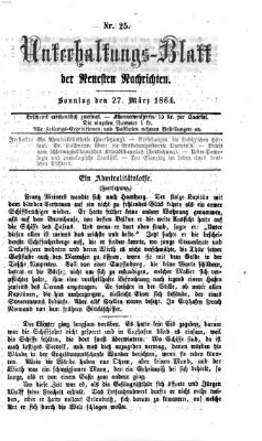 Neueste Nachrichten aus dem Gebiete der Politik (Münchner neueste Nachrichten) Sonntag 27. März 1864