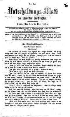 Neueste Nachrichten aus dem Gebiete der Politik (Münchner neueste Nachrichten) Donnerstag 7. Juli 1864