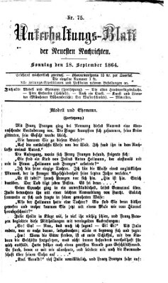 Neueste Nachrichten aus dem Gebiete der Politik (Münchner neueste Nachrichten) Sonntag 18. September 1864