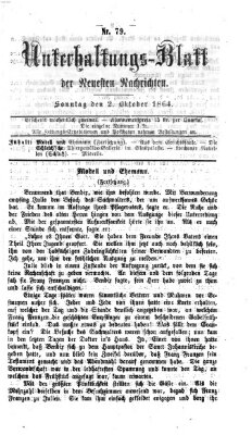 Neueste Nachrichten aus dem Gebiete der Politik (Münchner neueste Nachrichten) Sonntag 2. Oktober 1864