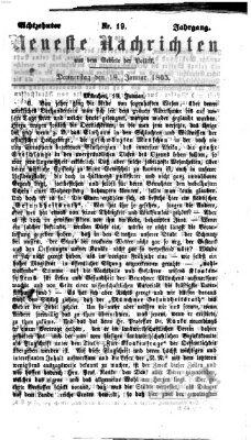 Neueste Nachrichten aus dem Gebiete der Politik (Münchner neueste Nachrichten) Donnerstag 19. Januar 1865