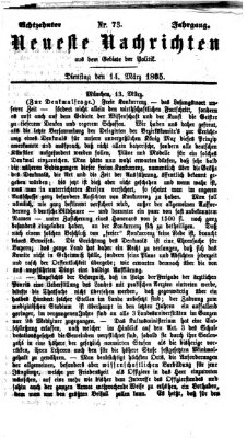 Neueste Nachrichten aus dem Gebiete der Politik (Münchner neueste Nachrichten) Dienstag 14. März 1865