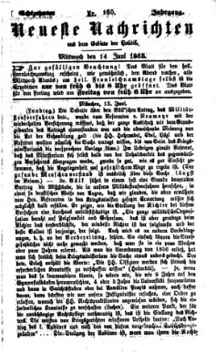 Neueste Nachrichten aus dem Gebiete der Politik (Münchner neueste Nachrichten) Mittwoch 14. Juni 1865