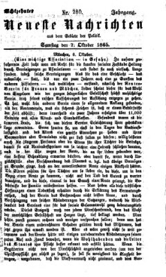 Neueste Nachrichten aus dem Gebiete der Politik (Münchner neueste Nachrichten) Samstag 7. Oktober 1865