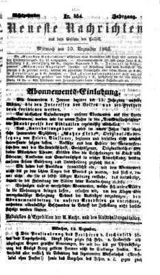 Neueste Nachrichten aus dem Gebiete der Politik Mittwoch 20. Dezember 1865