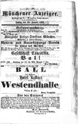 Münchener Anzeiger (Münchner neueste Nachrichten) Freitag 20. Januar 1865