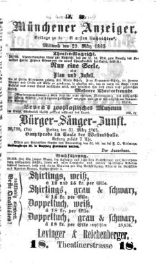 Münchener Anzeiger (Münchner neueste Nachrichten) Mittwoch 29. März 1865