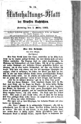 Neueste Nachrichten aus dem Gebiete der Politik (Münchner neueste Nachrichten) Sonntag 5. März 1865