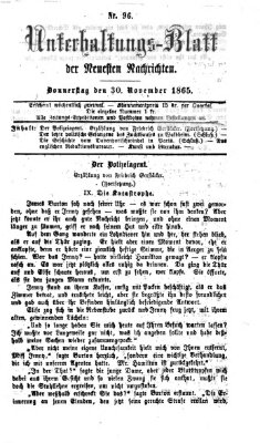 Neueste Nachrichten aus dem Gebiete der Politik Donnerstag 30. November 1865