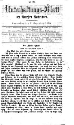 Neueste Nachrichten aus dem Gebiete der Politik (Münchner neueste Nachrichten) Donnerstag 7. Dezember 1865