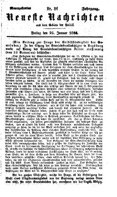 Neueste Nachrichten aus dem Gebiete der Politik (Münchner neueste Nachrichten) Freitag 26. Januar 1866