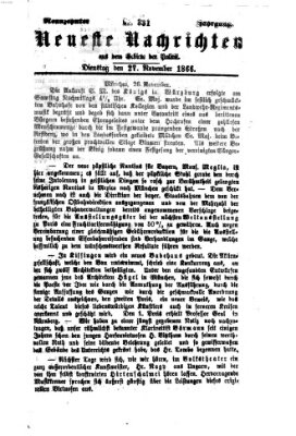 Neueste Nachrichten aus dem Gebiete der Politik Dienstag 27. November 1866