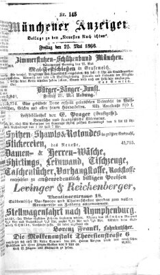 Münchener Anzeiger (Münchner neueste Nachrichten) Freitag 25. Mai 1866