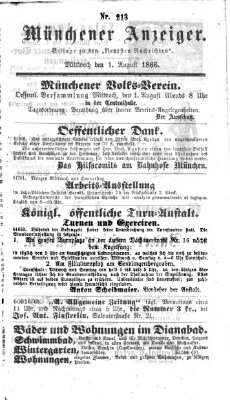 Münchener Anzeiger (Münchner neueste Nachrichten) Mittwoch 1. August 1866