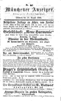 Münchener Anzeiger (Münchner neueste Nachrichten) Mittwoch 29. August 1866