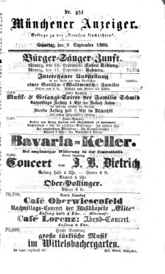 Münchener Anzeiger (Münchner neueste Nachrichten) Samstag 8. September 1866