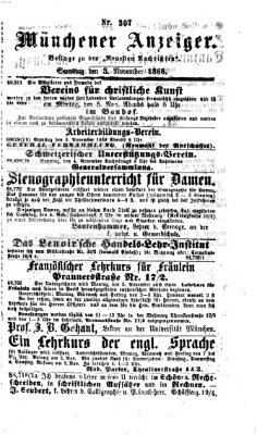 Münchener Anzeiger (Münchner neueste Nachrichten) Samstag 3. November 1866