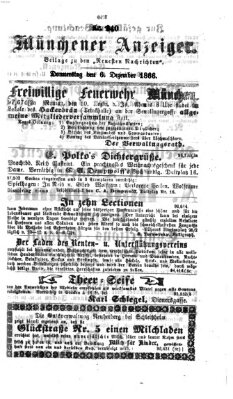 Münchener Anzeiger (Münchner neueste Nachrichten) Donnerstag 6. Dezember 1866