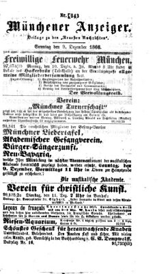 Münchener Anzeiger (Münchner neueste Nachrichten) Sonntag 9. Dezember 1866