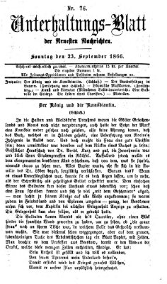 Neueste Nachrichten aus dem Gebiete der Politik (Münchner neueste Nachrichten) Sonntag 23. September 1866