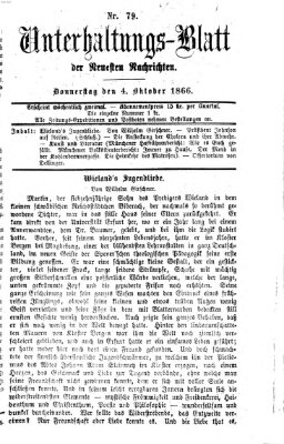 Neueste Nachrichten aus dem Gebiete der Politik (Münchner neueste Nachrichten) Donnerstag 4. Oktober 1866