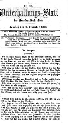 Neueste Nachrichten aus dem Gebiete der Politik (Münchner neueste Nachrichten) Sonntag 9. Dezember 1866