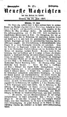 Neueste Nachrichten aus dem Gebiete der Politik (Münchner neueste Nachrichten) Sonntag 23. Juni 1867