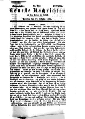 Neueste Nachrichten aus dem Gebiete der Politik (Münchner neueste Nachrichten) Samstag 12. Oktober 1867