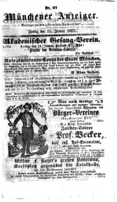 Münchener Anzeiger (Münchner neueste Nachrichten) Freitag 11. Januar 1867