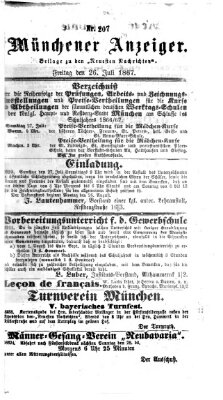 Münchener Anzeiger (Münchner neueste Nachrichten) Freitag 26. Juli 1867
