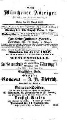 Münchener Anzeiger (Münchner neueste Nachrichten) Freitag 23. August 1867
