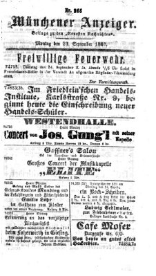Münchener Anzeiger (Münchner neueste Nachrichten) Montag 23. September 1867