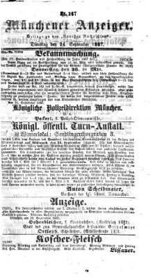 Münchener Anzeiger (Münchner neueste Nachrichten) Dienstag 24. September 1867
