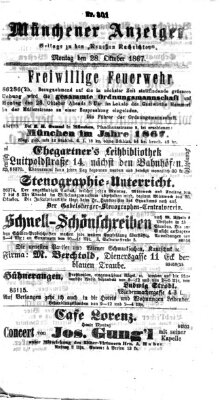 Münchener Anzeiger (Münchner neueste Nachrichten) Montag 28. Oktober 1867