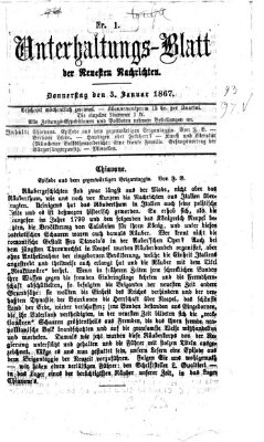 Neueste Nachrichten aus dem Gebiete der Politik Donnerstag 3. Januar 1867