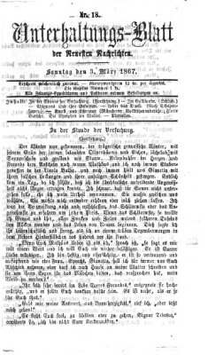 Neueste Nachrichten aus dem Gebiete der Politik (Münchner neueste Nachrichten) Sonntag 3. März 1867
