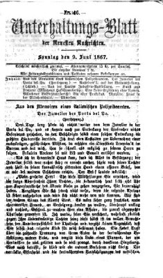 Neueste Nachrichten aus dem Gebiete der Politik (Münchner neueste Nachrichten) Sonntag 9. Juni 1867