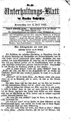 Neueste Nachrichten aus dem Gebiete der Politik Donnerstag 4. Juli 1867