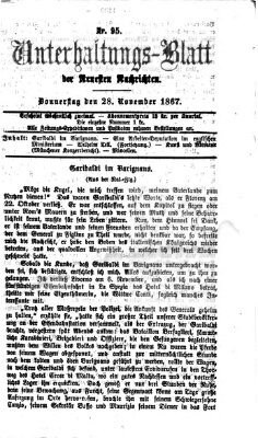Neueste Nachrichten aus dem Gebiete der Politik Donnerstag 28. November 1867