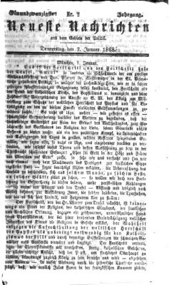 Neueste Nachrichten aus dem Gebiete der Politik (Münchner neueste Nachrichten) Donnerstag 2. Januar 1868