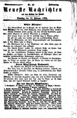 Neueste Nachrichten aus dem Gebiete der Politik (Münchner neueste Nachrichten) Dienstag 18. Februar 1868