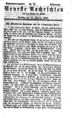 Neueste Nachrichten aus dem Gebiete der Politik (Münchner neueste Nachrichten) Dienstag 25. Februar 1868
