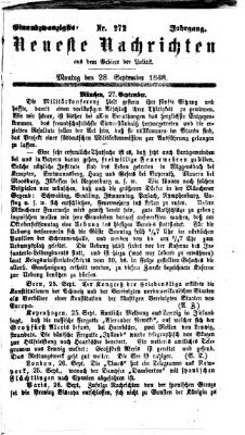 Neueste Nachrichten aus dem Gebiete der Politik Montag 28. September 1868