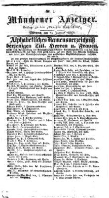 Münchener Anzeiger (Neueste Nachrichten aus dem Gebiete der Politik) Mittwoch 1. Januar 1868