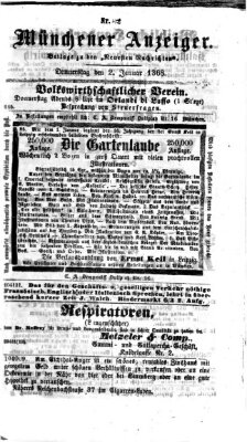 Münchener Anzeiger (Münchner neueste Nachrichten) Donnerstag 2. Januar 1868