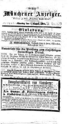 Münchener Anzeiger (Münchner neueste Nachrichten) Samstag 1. August 1868