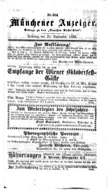 Münchener Anzeiger (Münchner neueste Nachrichten) Sonntag 20. September 1868