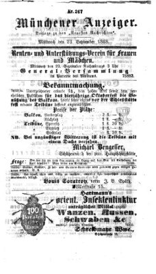 Münchener Anzeiger (Münchner neueste Nachrichten) Mittwoch 23. September 1868