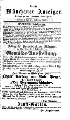 Münchener Anzeiger (Münchner neueste Nachrichten) Mittwoch 21. Oktober 1868