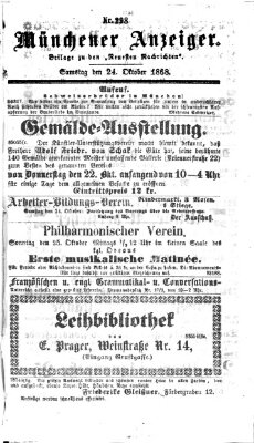 Münchener Anzeiger (Münchner neueste Nachrichten) Samstag 24. Oktober 1868